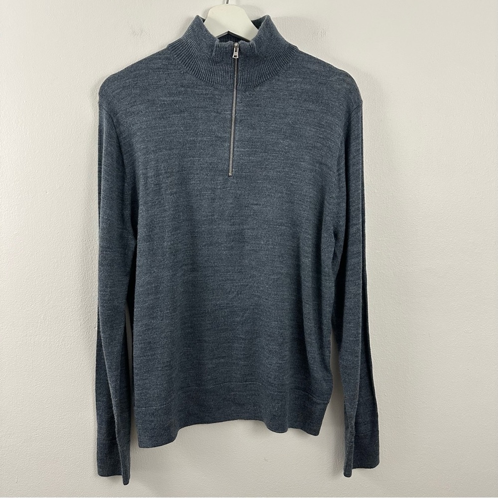 2/$20 J.Crew Gray Wool Blend Half Zip Sweater Men's Size M